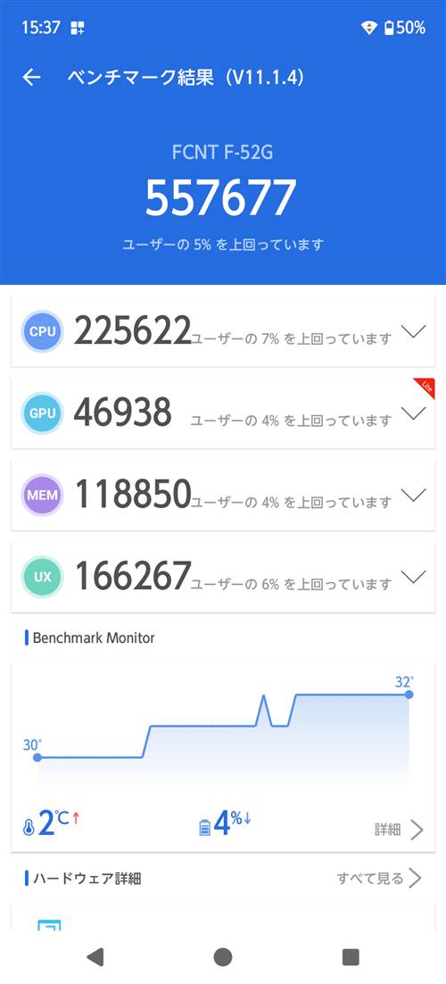arrows We3 AnTuTuベンチマーク 総合スコア557677