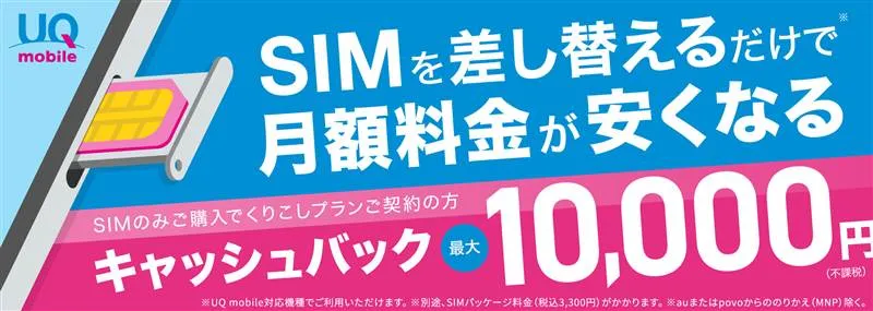 UQモバイルキャッシュバック